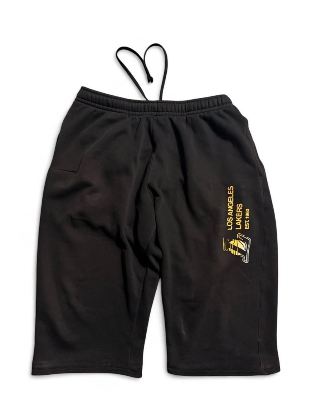 NBA Los Angeles Lakers Black and Yellow Men's Athletic Shorts